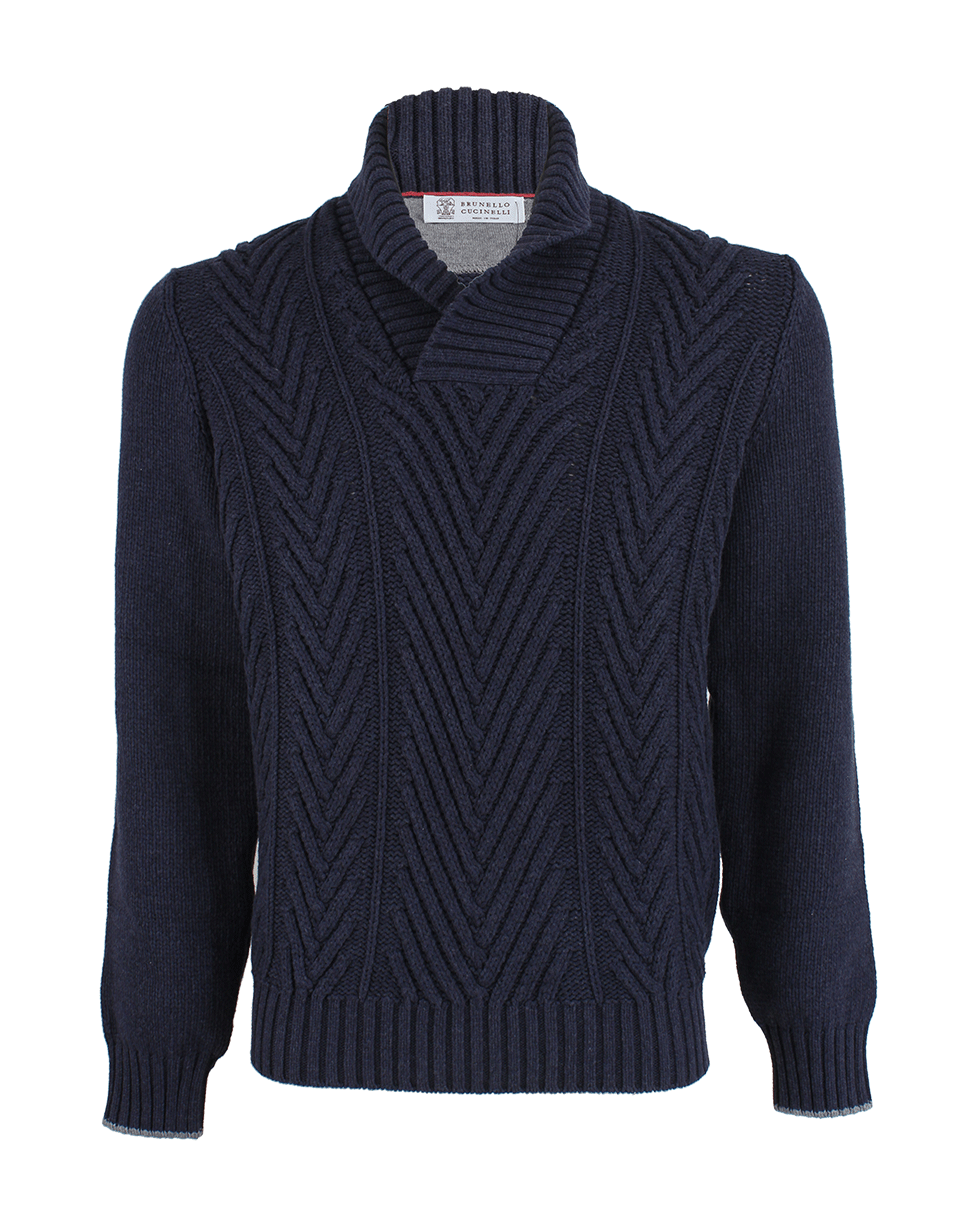 BRUNELLO CUCINELLI-Men's Shawl Collar Sweater-