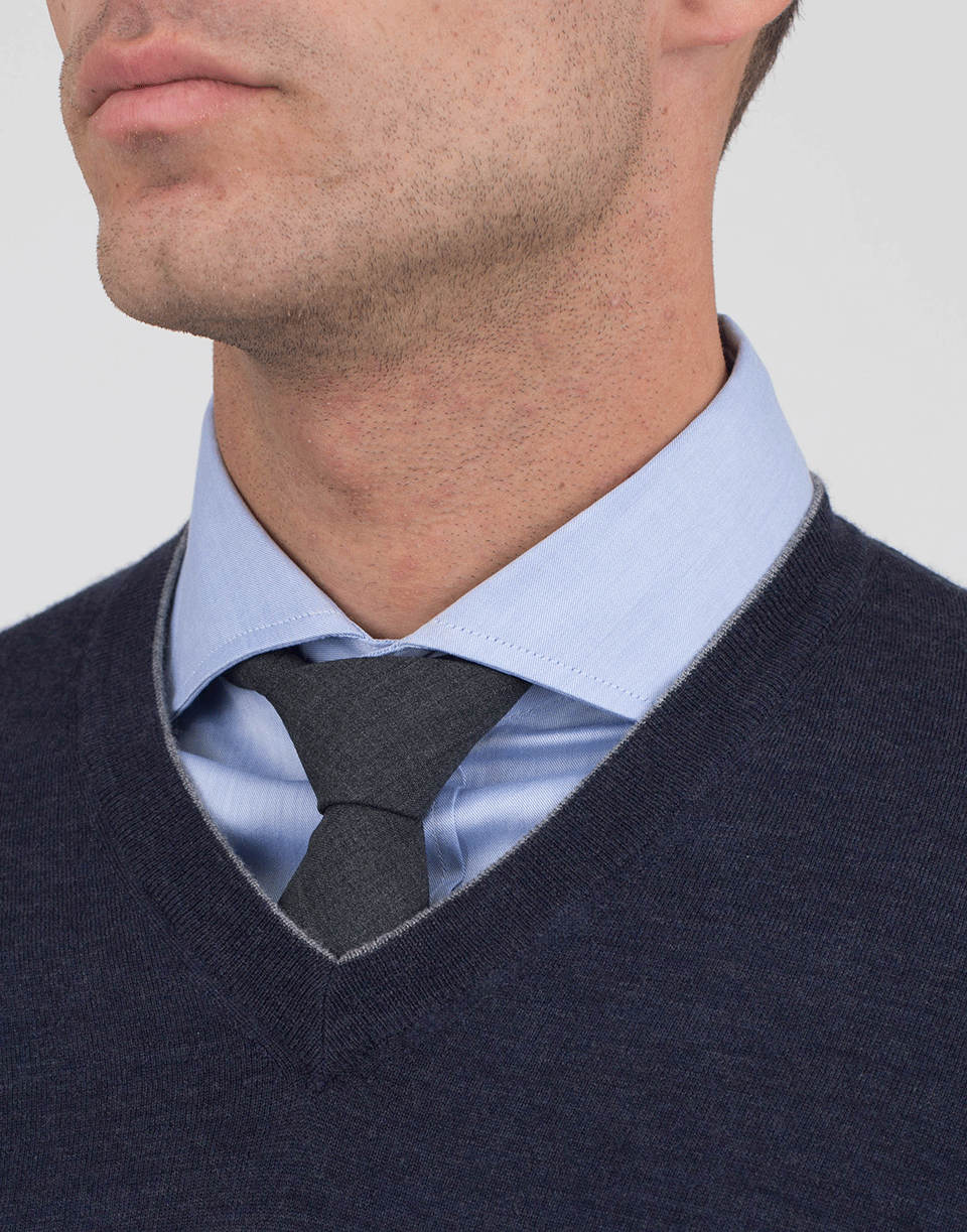 BRUNELLO CUCINELLI-V-Neck Fine Gauge Sweater-