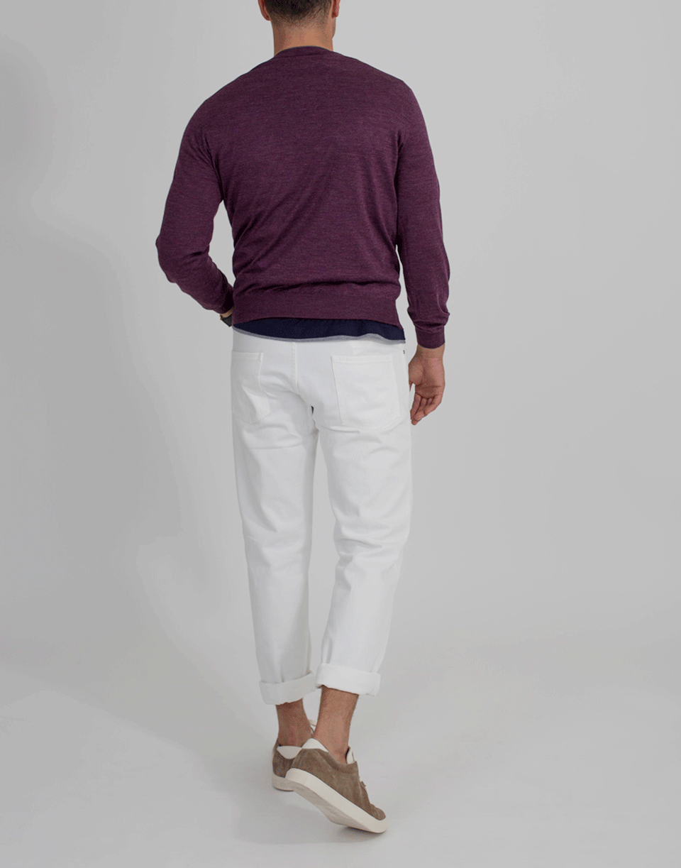 BRUNELLO CUCINELLI-V-Neck Fine Gauge Sweater-