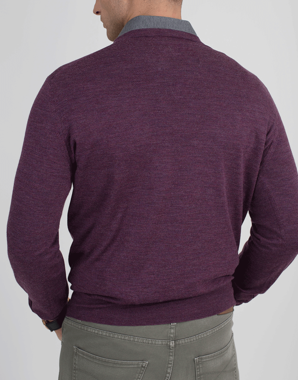 BRUNELLO CUCINELLI-V-Neck Fine Gauge Sweater-