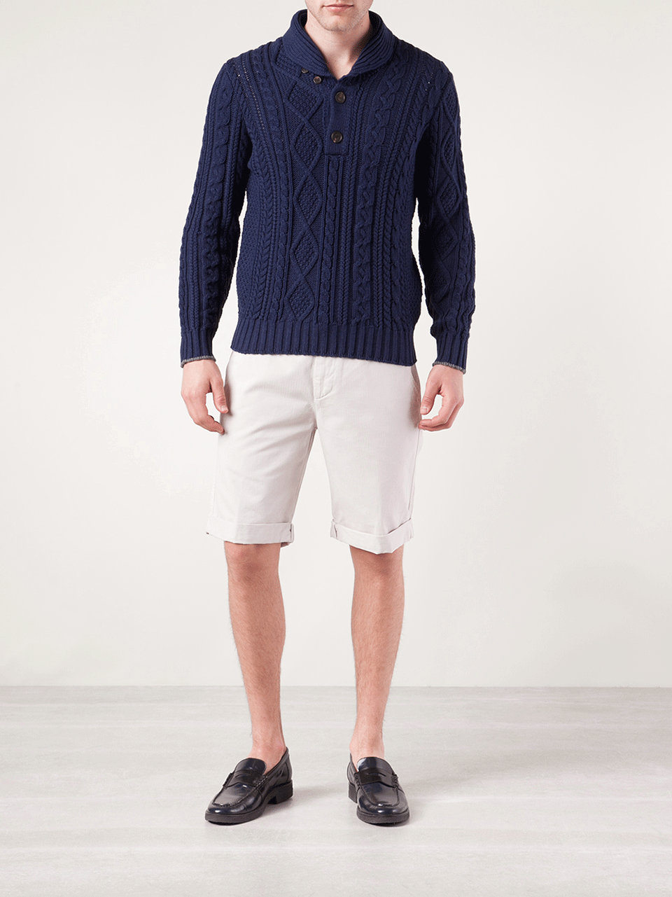 BRUNELLO CUCINELLI-Shawl Collar Sweater-