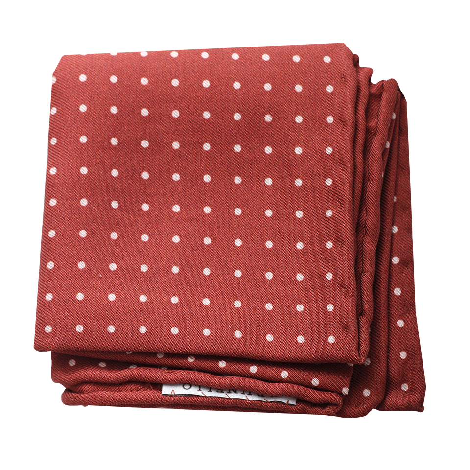 BRUNELLO CUCINELLI-Polka Dots Pocket Square-APRICOT