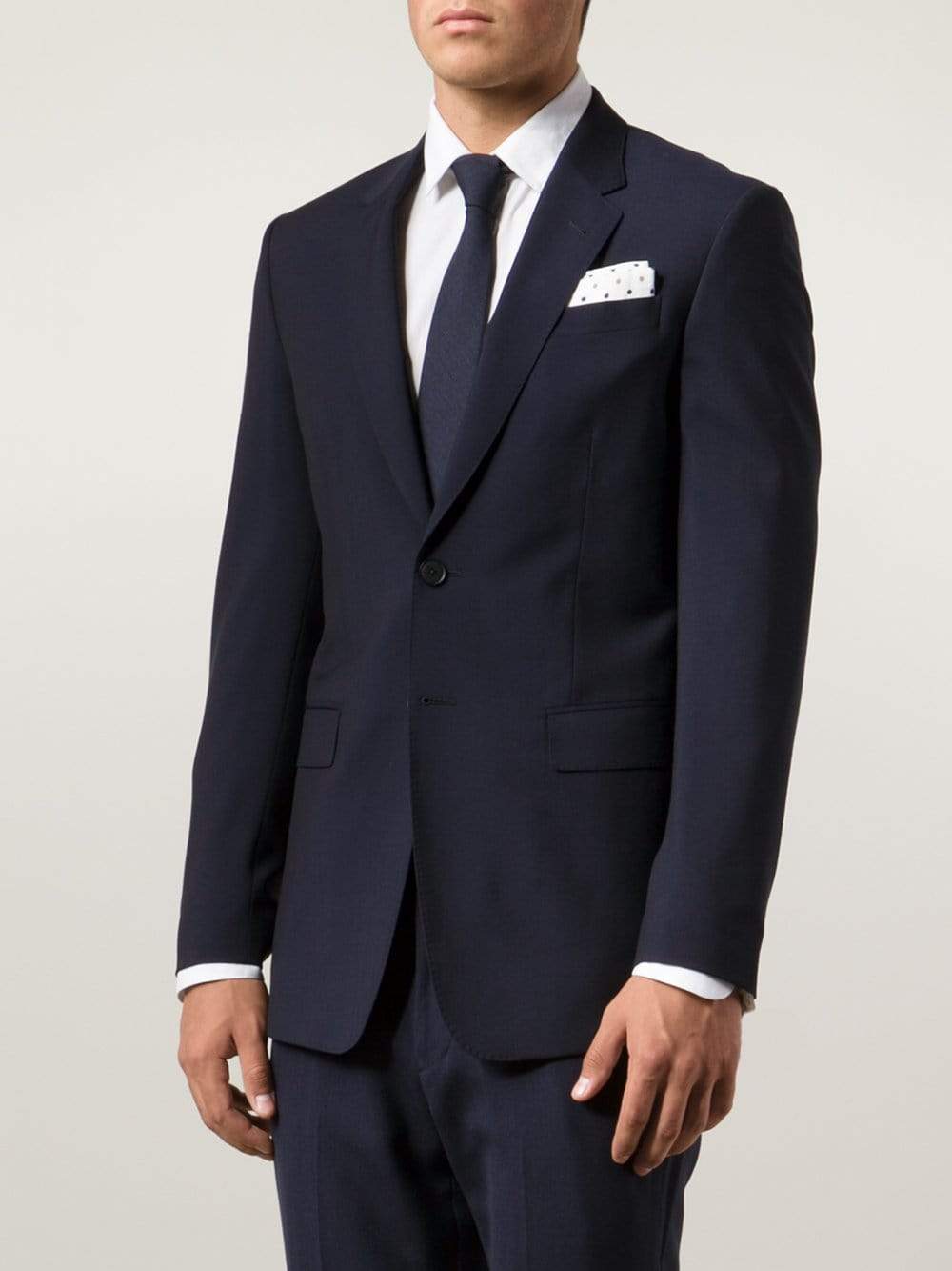 BRUNELLO CUCINELLI-Polka Dot Pocket Square-BLUE