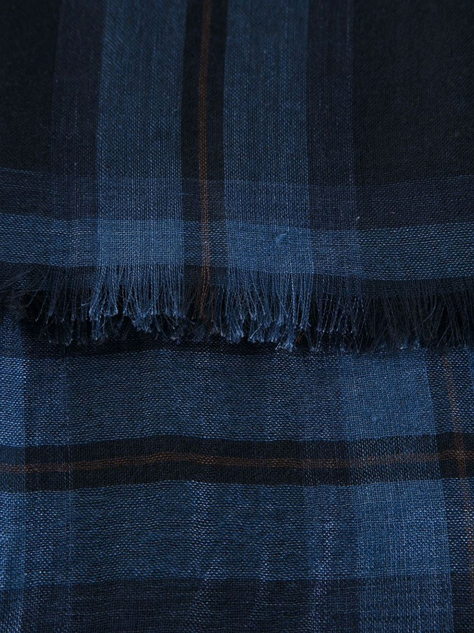 BRUNELLO CUCINELLI-Wool Blend Check Scarf-BLUE