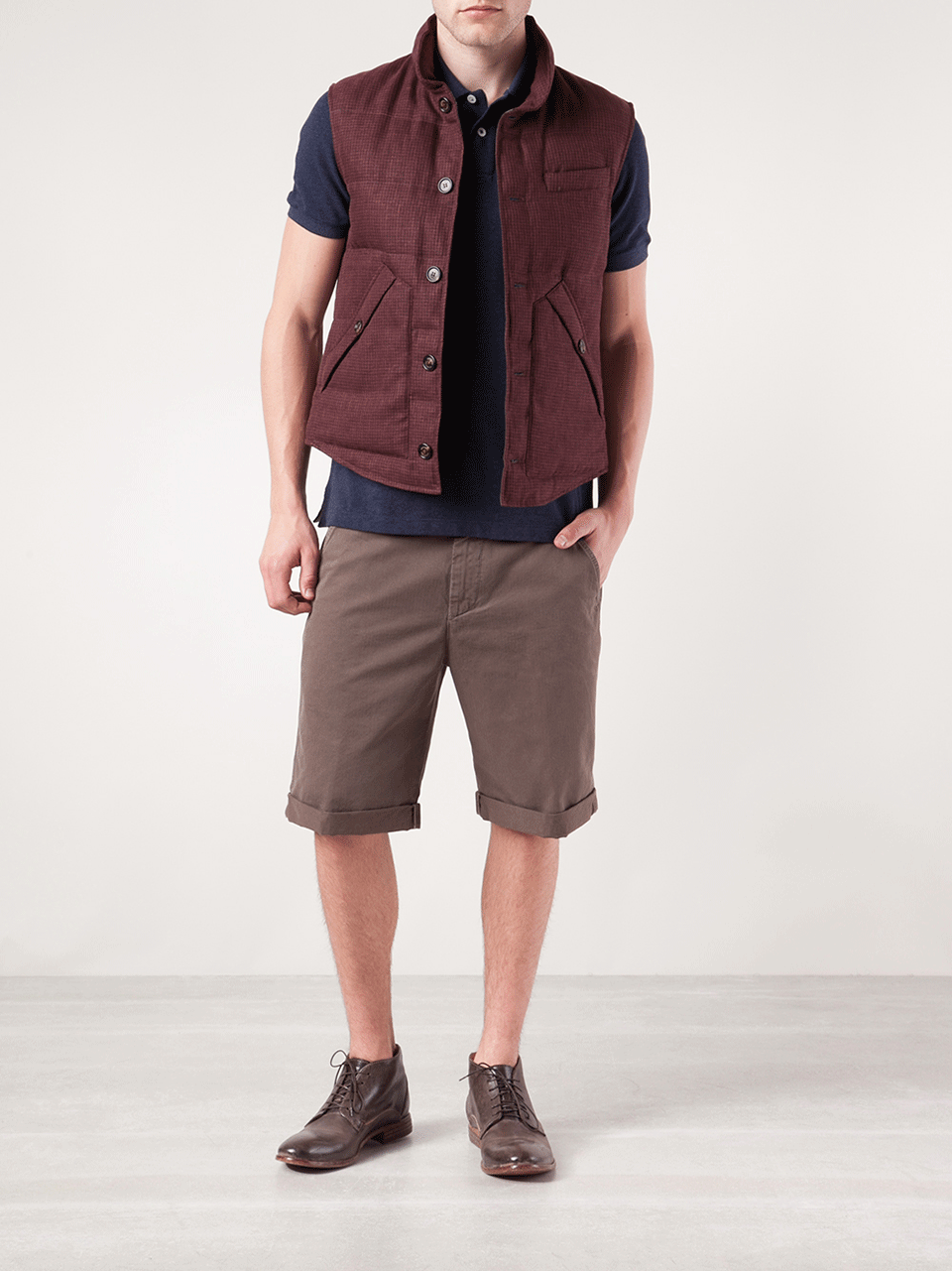 BRUNELLO CUCINELLI-Mini Check Down Vest-