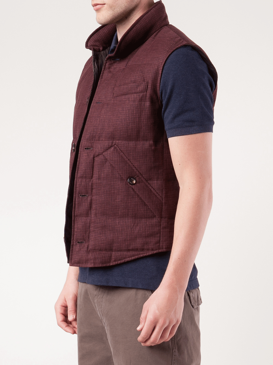 BRUNELLO CUCINELLI-Mini Check Down Vest-