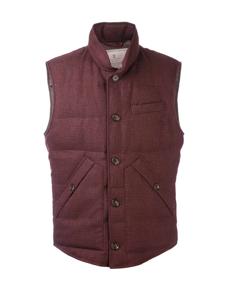 BRUNELLO CUCINELLI-Mini Check Down Vest-