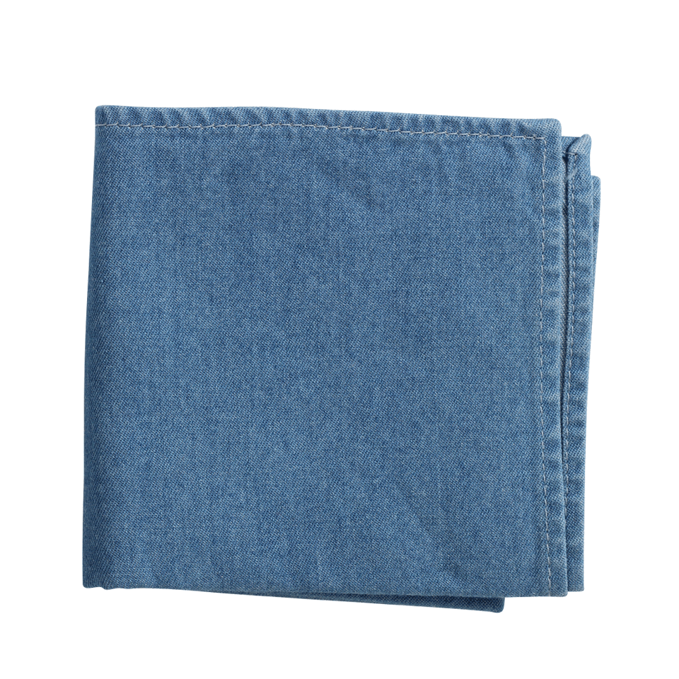 BRUNELLO CUCINELLI-Chambray Pocket Square-DENIM