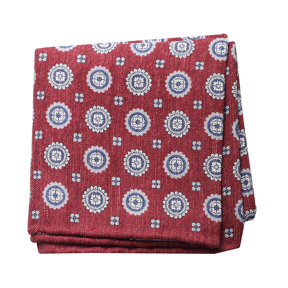 BRUNELLO CUCINELLI-Medallion Pocket Square-SAFFRAN