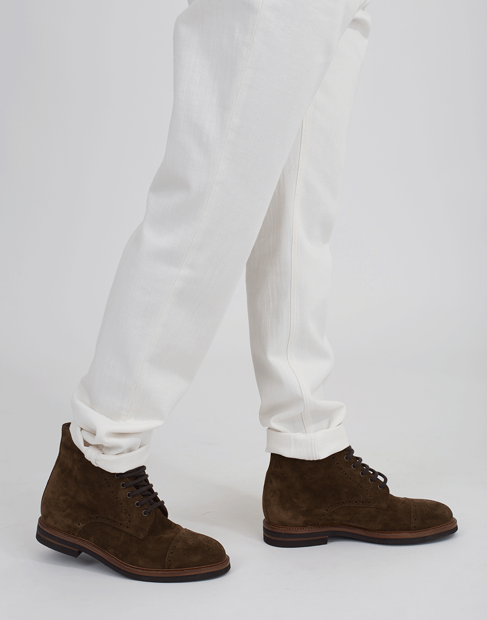 BRUNELLO CUCINELLI-Suede Wing Tip Boot-