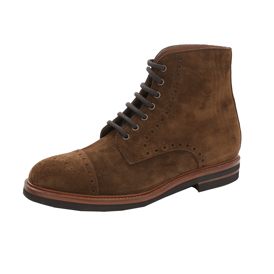 BRUNELLO CUCINELLI-Suede Wing Tip Boot-