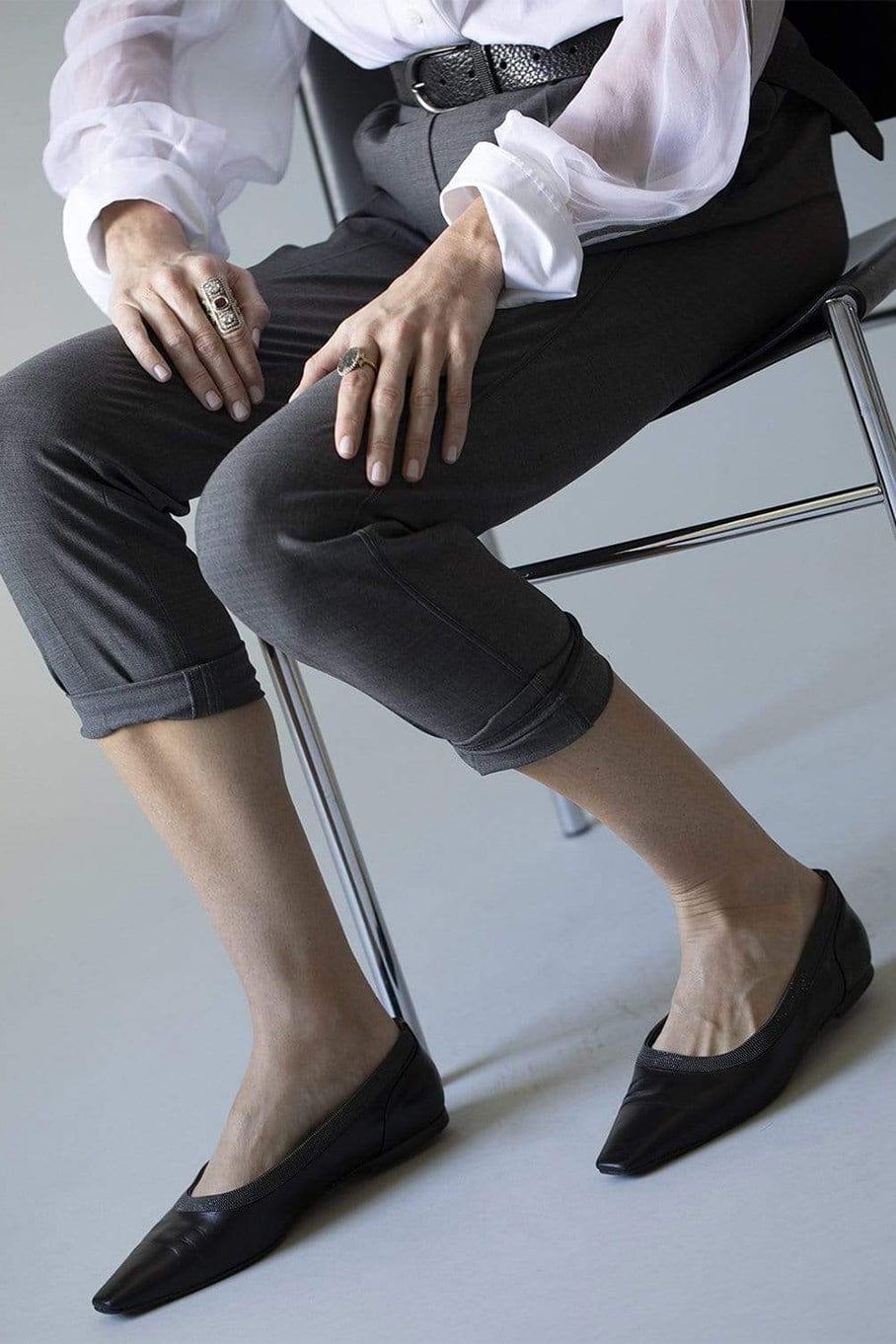 BRUNELLO CUCINELLI-Point Toe Ballet Flat-