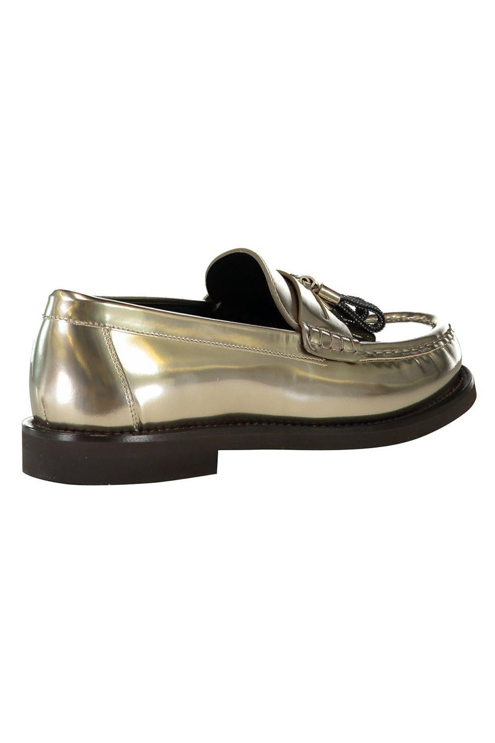 Metallic Sparkling Loafer-GOLD-37-SHOEFLAT SHOE-BRUNELLO CUCINELLI