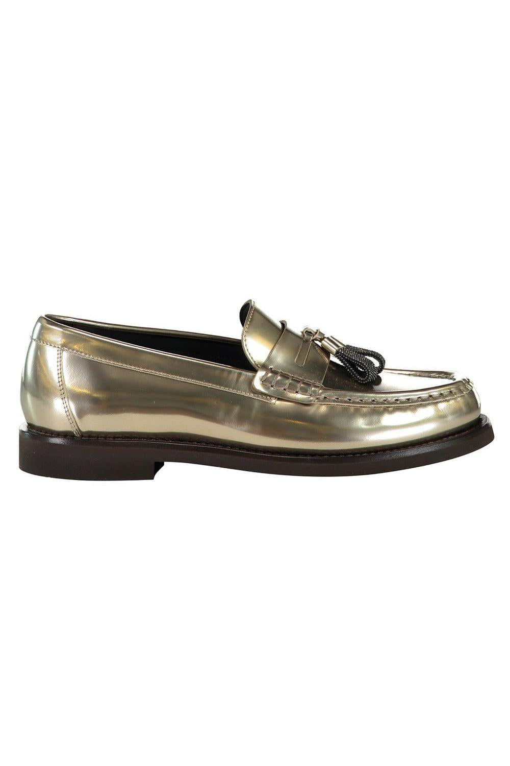 Metallic Sparkling Loafer-GOLD-37-SHOEFLAT SHOE-BRUNELLO CUCINELLI