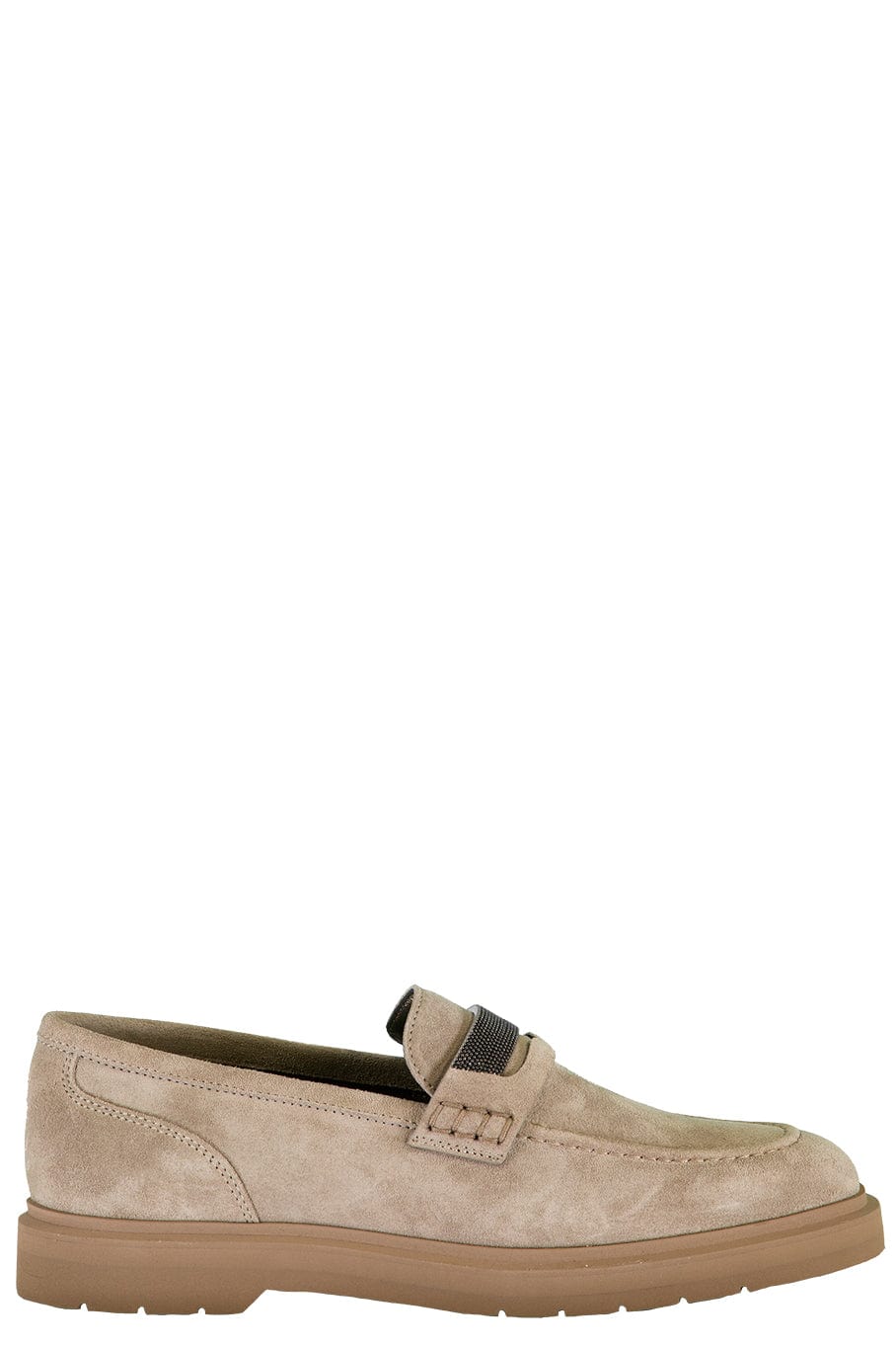BRUNELLO CUCINELLI-Suede Loafer With Monili Band-