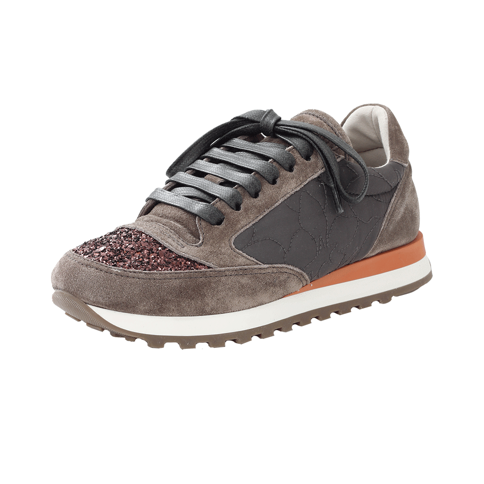 BRUNELLO CUCINELLI-Sneaker With Glitter Cap Toe-