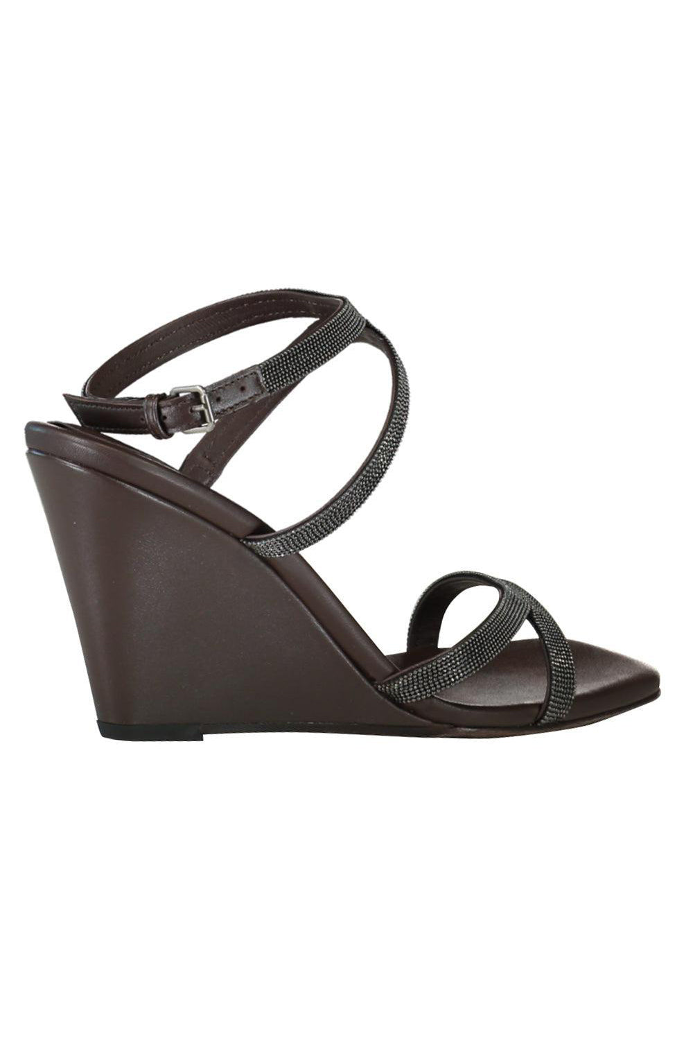 Monili Strap Wedge-BROWN-37-SHOESANDAL-BRUNELLO CUCINELLI