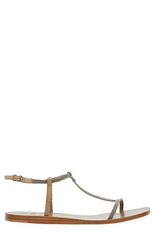 BRUNELLO CUCINELLI-Monili Trim Flat Sandal-