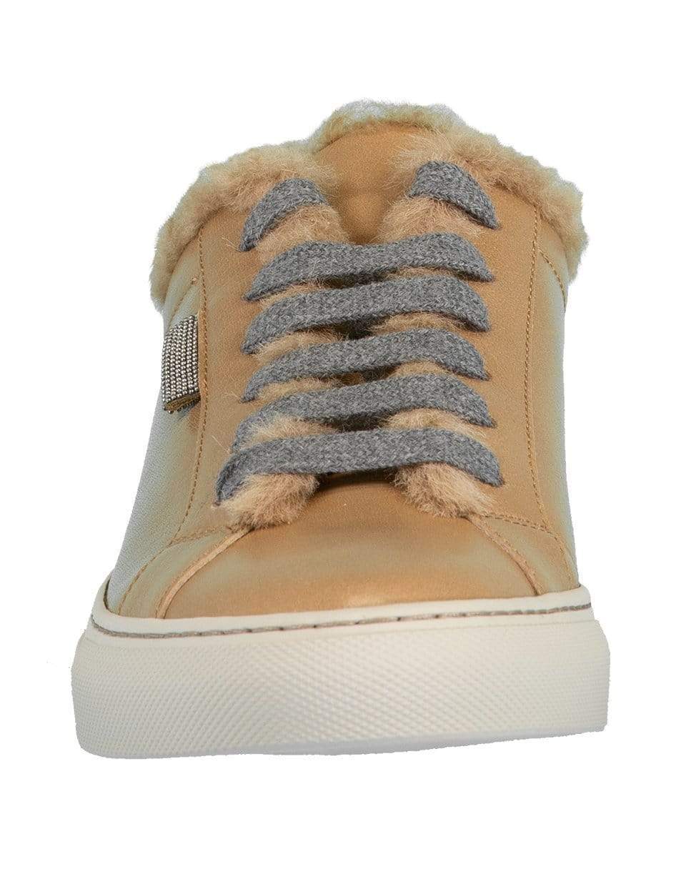 BRUNELLO CUCINELLI-Shearling Lined Low Top Sneaker-