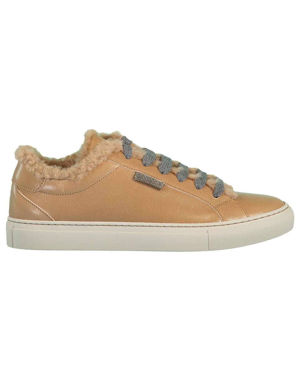 BRUNELLO CUCINELLI-Shearling Lined Low Top Sneaker-