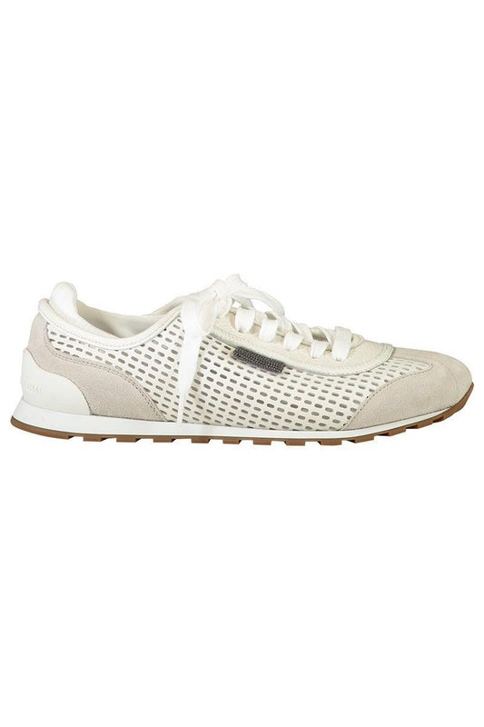 Shiny Tab Net Runners-WHITE-36.5-SHOESNEAKER-BRUNELLO CUCINELLI