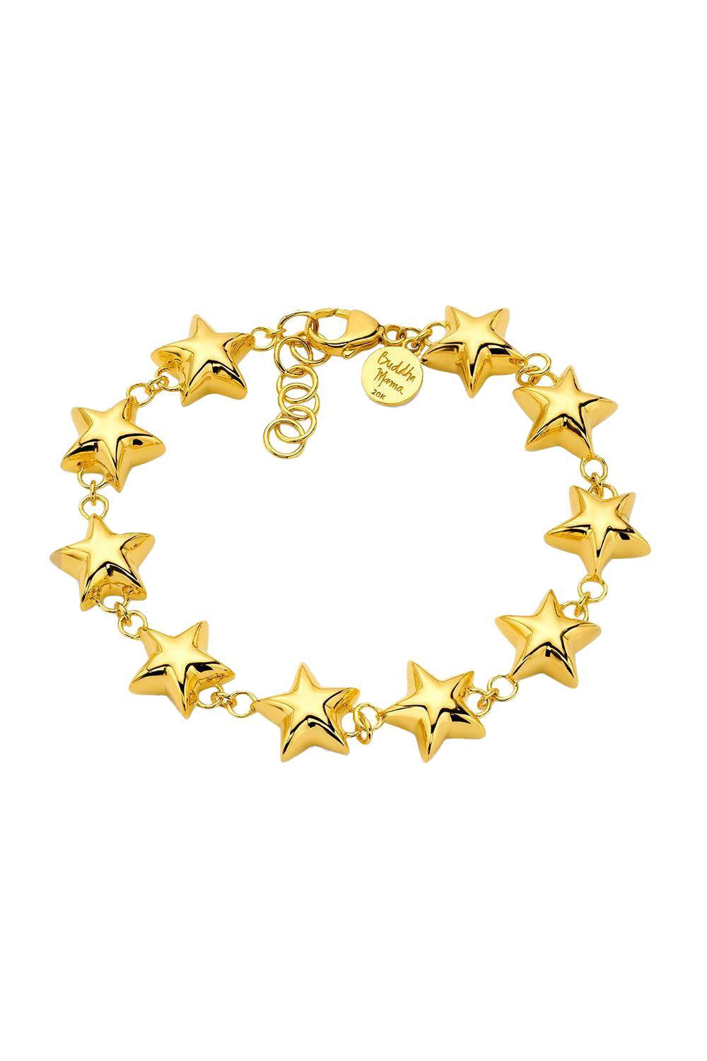 Large Puffy Star Bracelet-YELLOW GOLD-8.5-JEWELRYFINE JEWELBRACELET O-BUDDHA MAMA