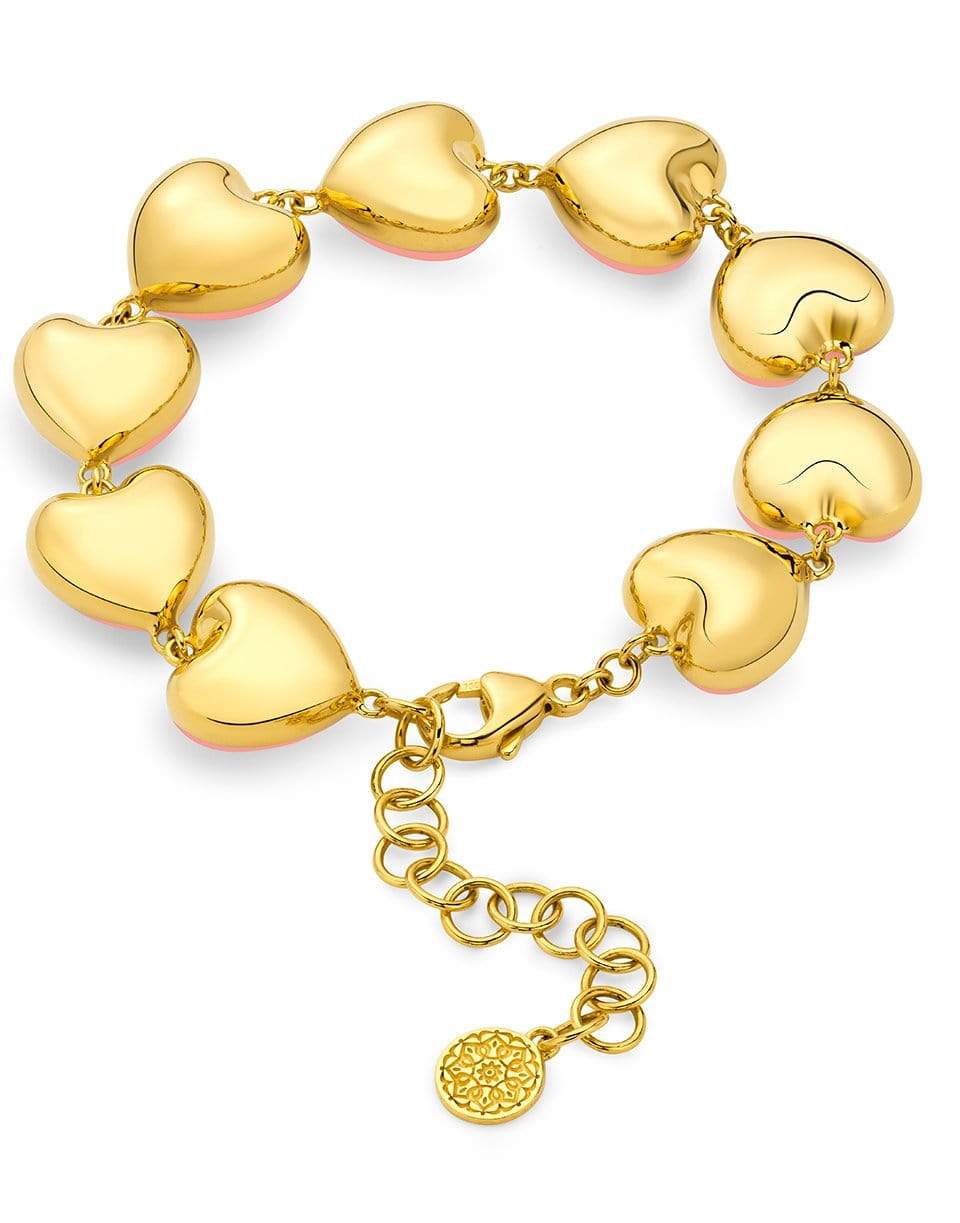 BUDDHA MAMA-Pink Enamel Heart Bracelet-