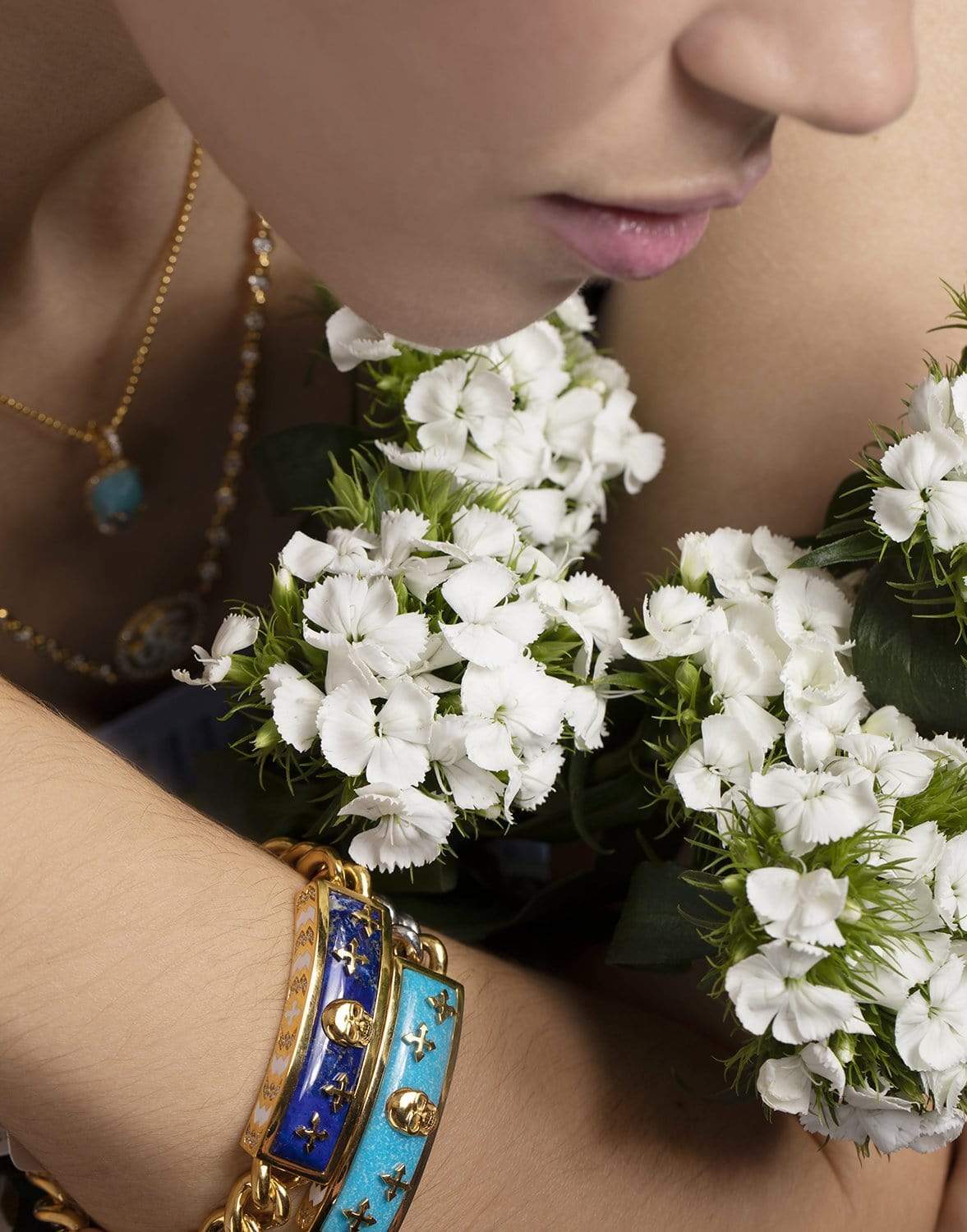 BUDDHA MAMA-Lapis Biker Bracelet-YELLOW GOLD