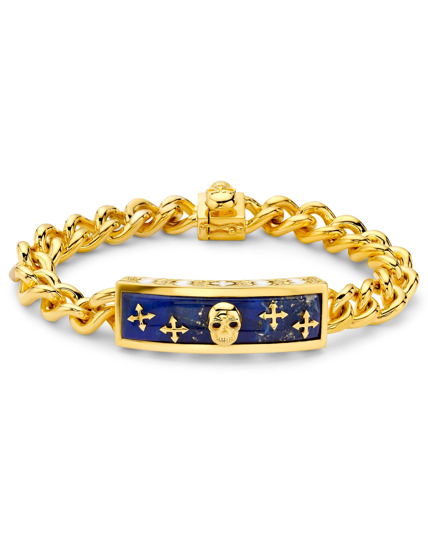 BUDDHA MAMA-Lapis Biker Bracelet-YELLOW GOLD