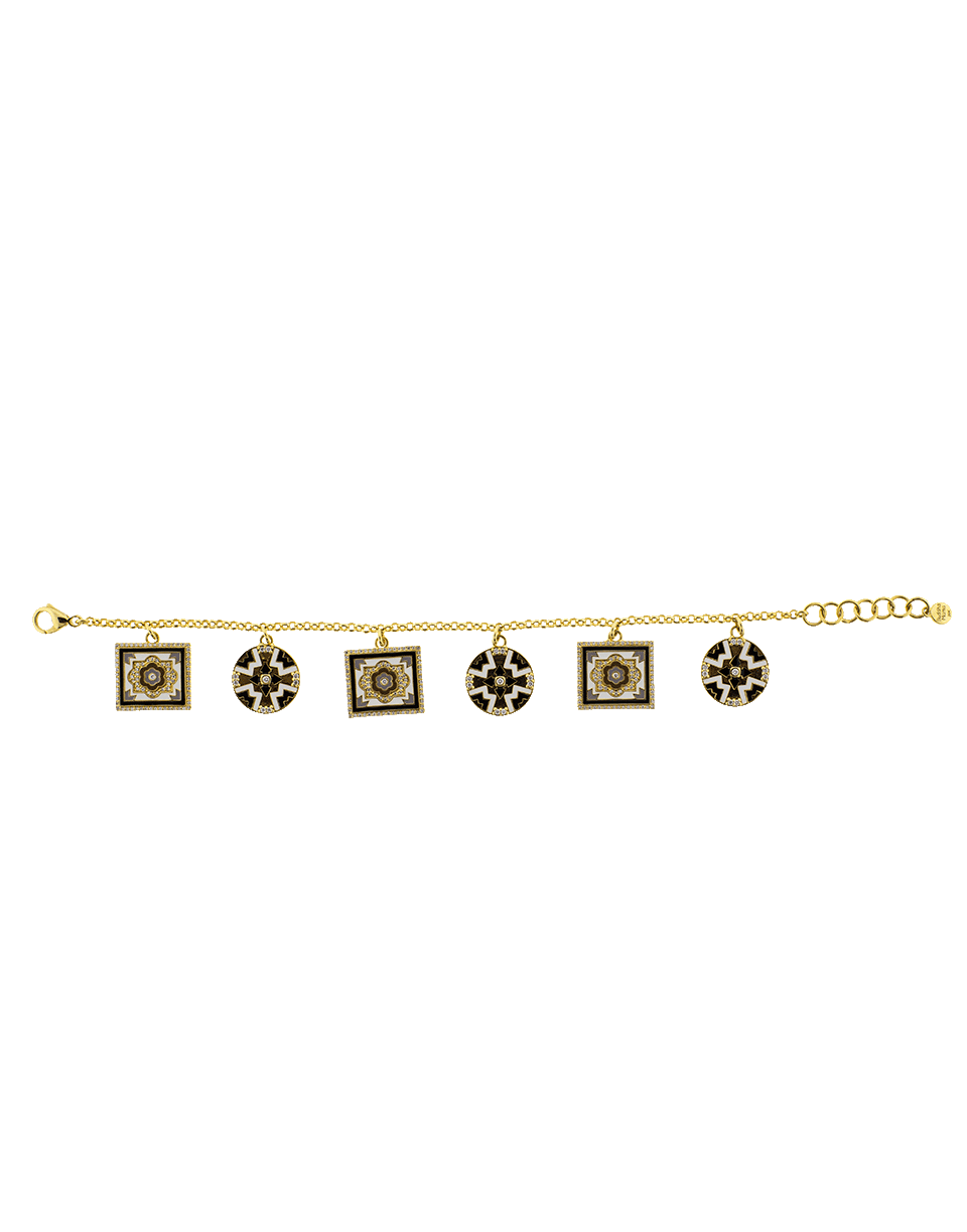 BUDDHA MAMA-Dainty Enamel Tile Bracelet-YELLOW GOLD
