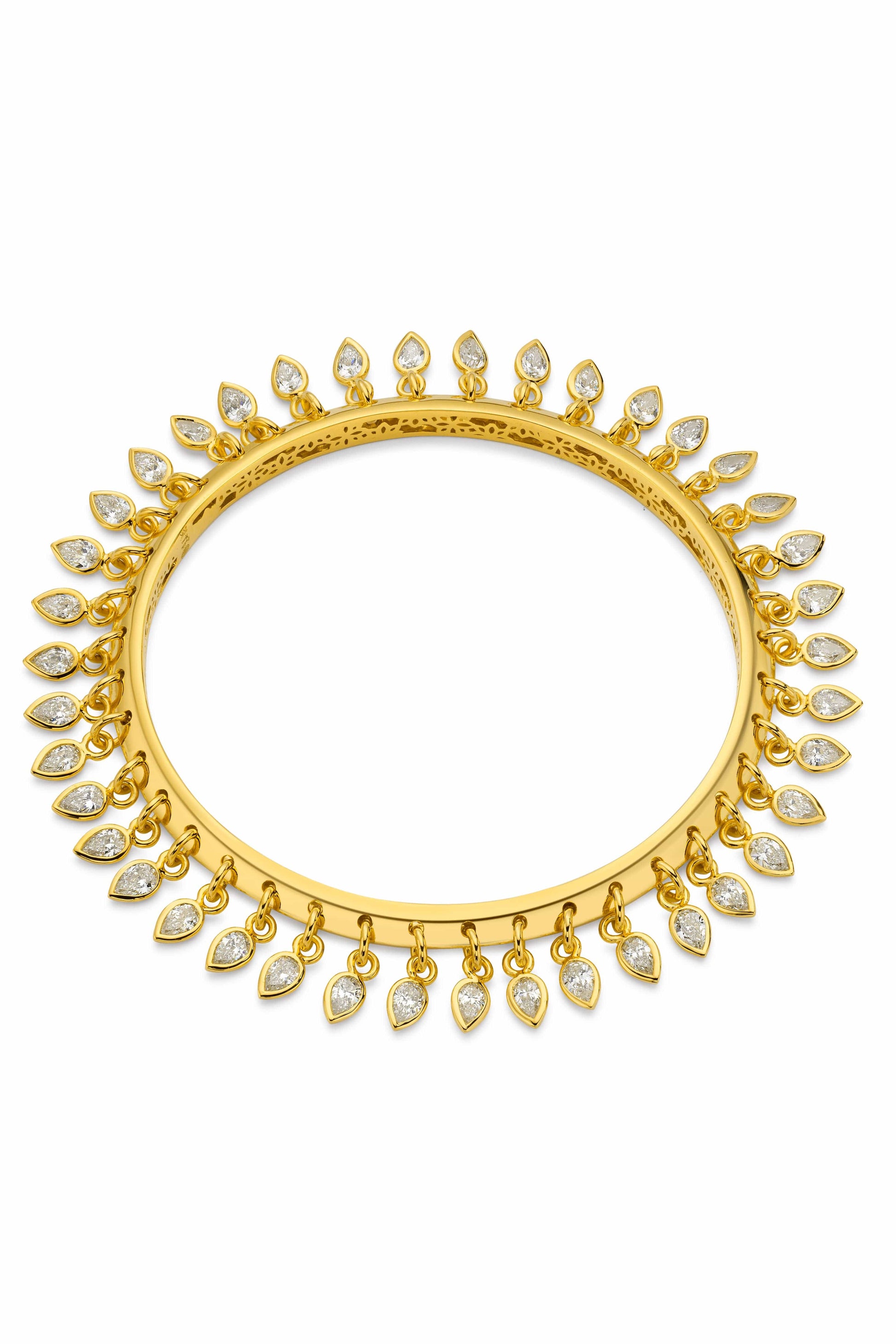 BUDDHA MAMA-Diamond Shaker Bangle-YELLOW GOLD