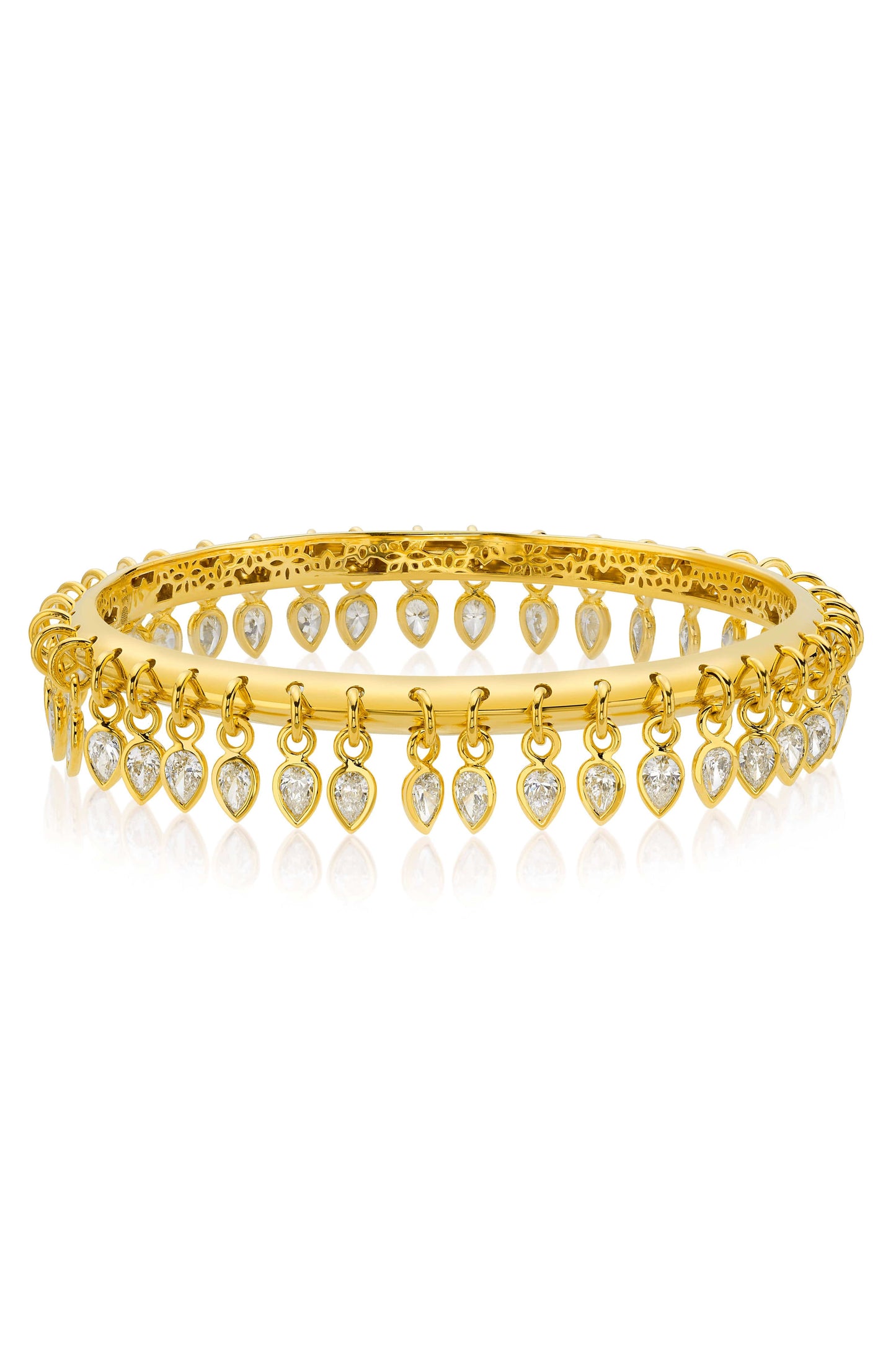 BUDDHA MAMA-Diamond Shaker Bangle-YELLOW GOLD