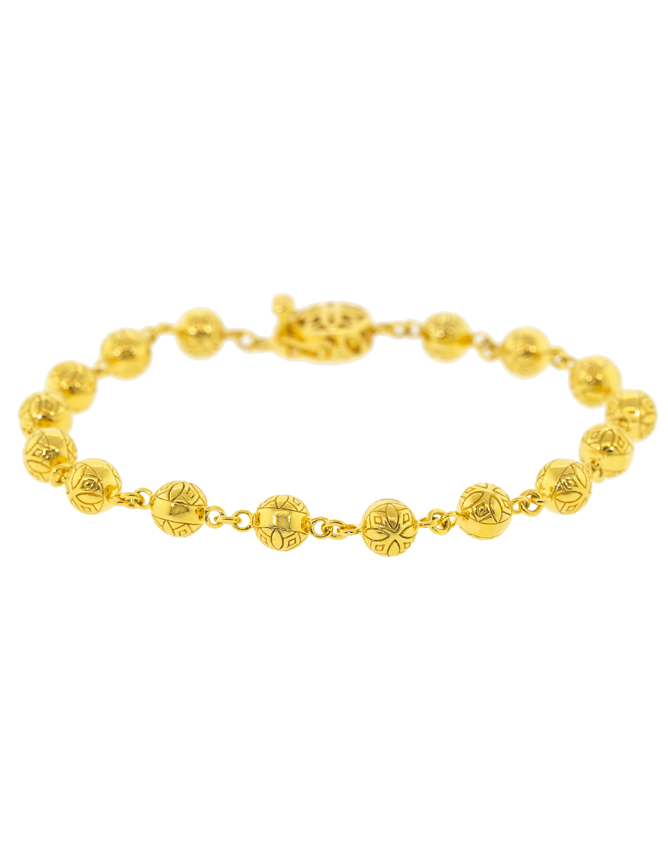 BUDDHA MAMA-Engraved Yellow Gold Bead Bracelet-YELLOW GOLD