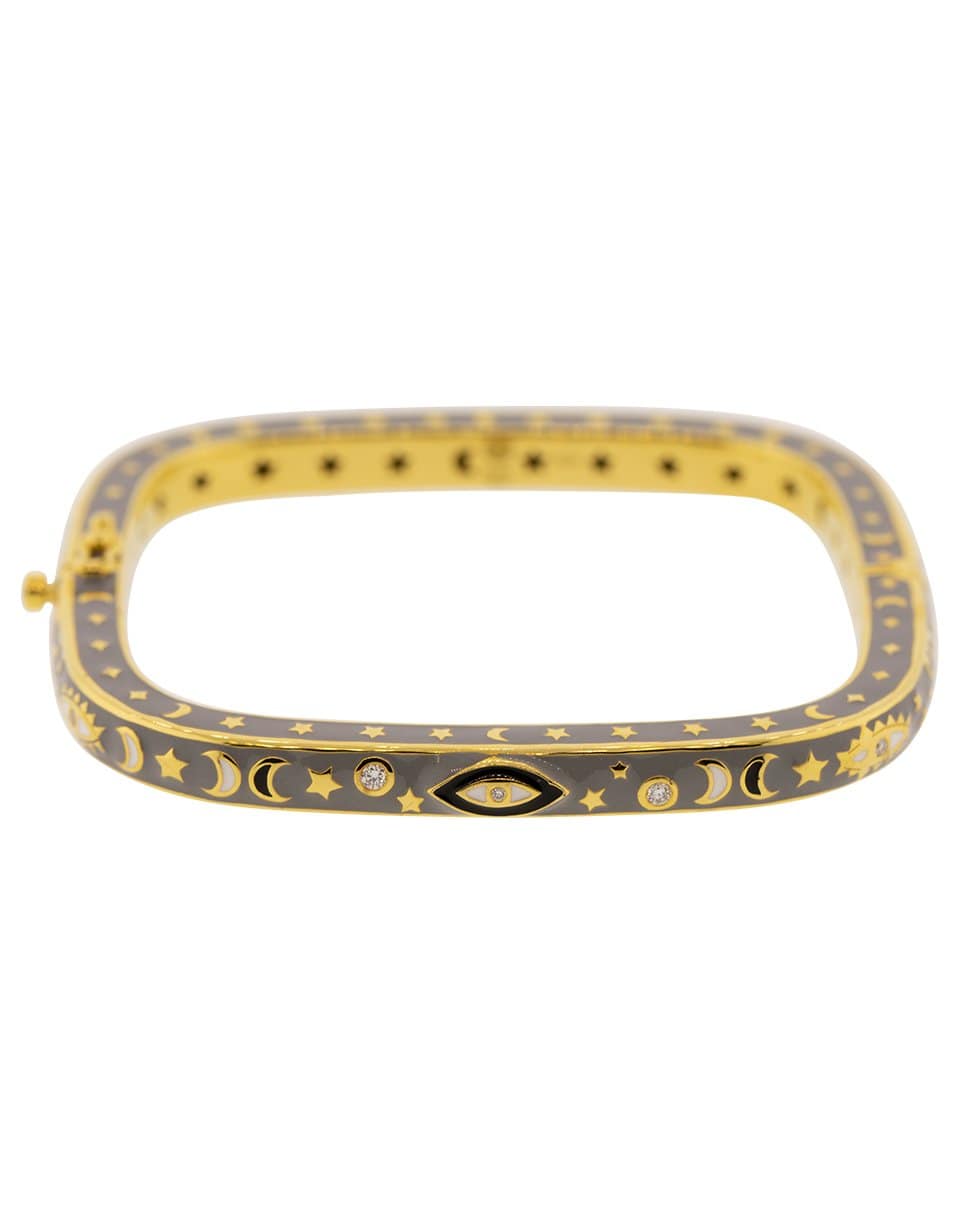 BUDDHA MAMA-Eye Moon and Star Bangle-YELLOW GOLD