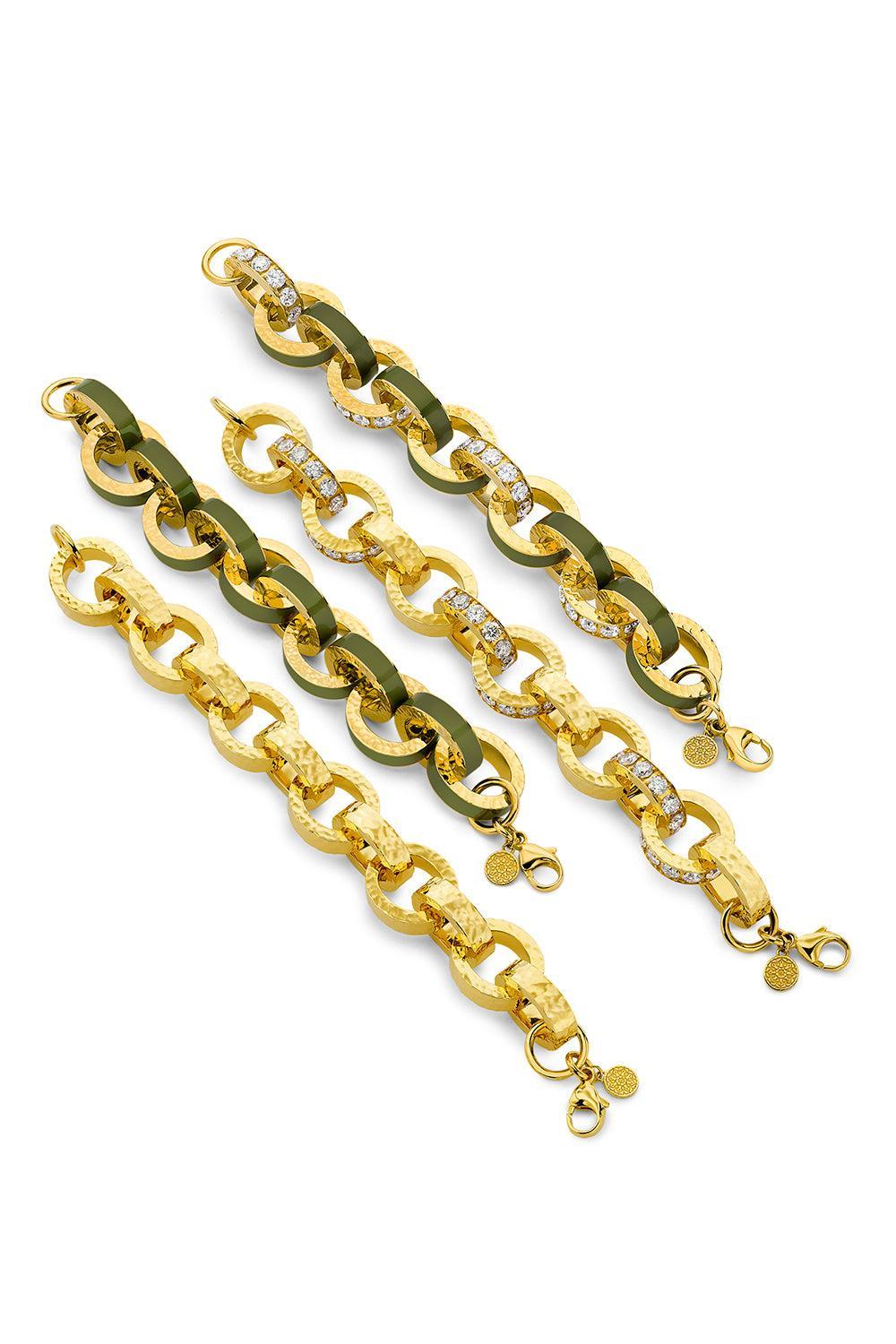 Hammered Big Link Bracelet-YELLOW GOLD-JEWELRYFINE JEWELBRACELET O-BUDDHA MAMA