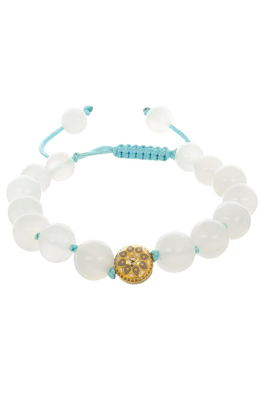 BUDDHA MAMA-Moonstone Bead Mandala Bracelet-YELLOW GOLD