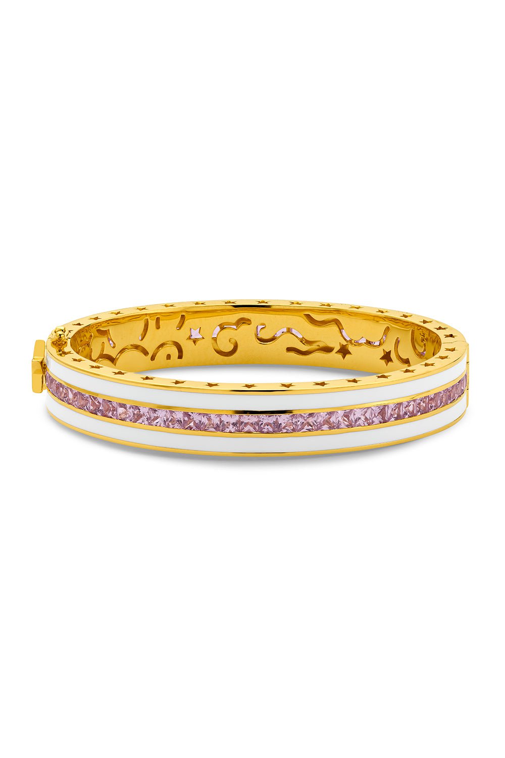 BUDDHA MAMA-White Morganite Bangle-YELLOW GOLD