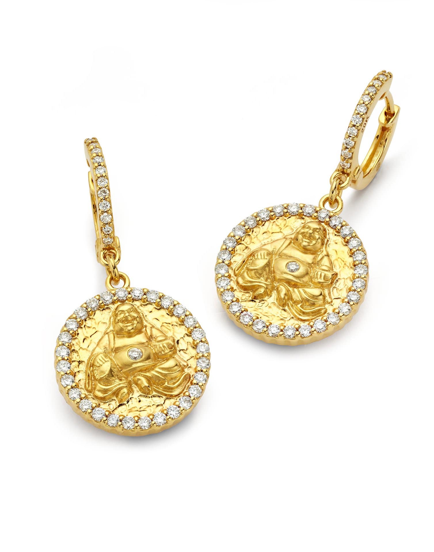 BUDDHA MAMA-Buddha Coin Earrings-YELLOW GOLD