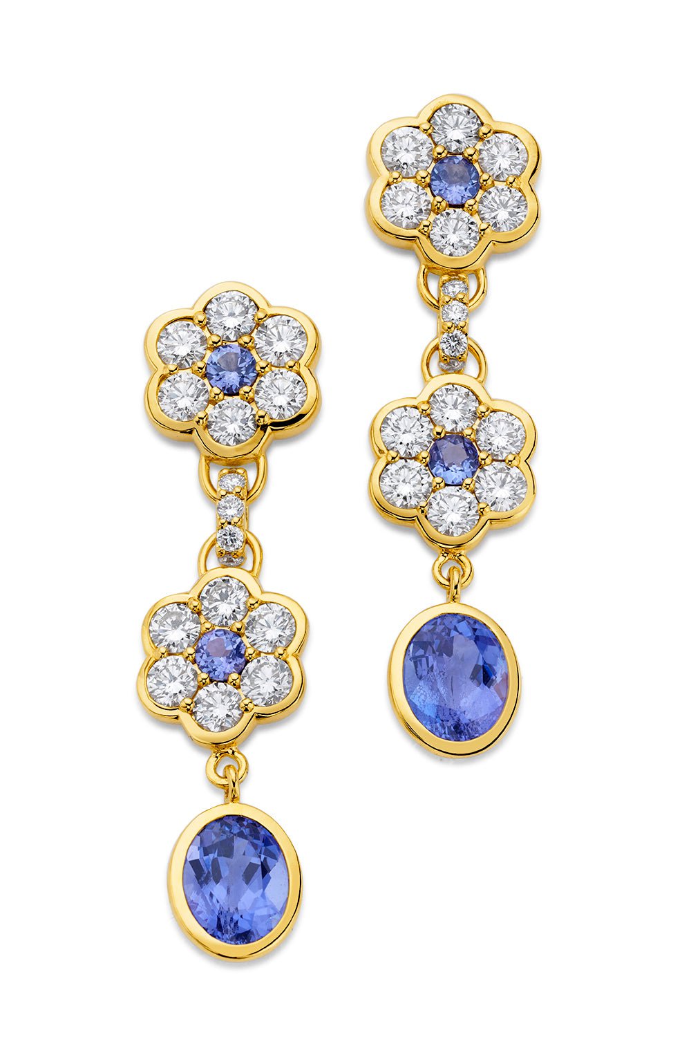 BUDDHA MAMA-Diamond Drop Earrings-YELLOW GOLD