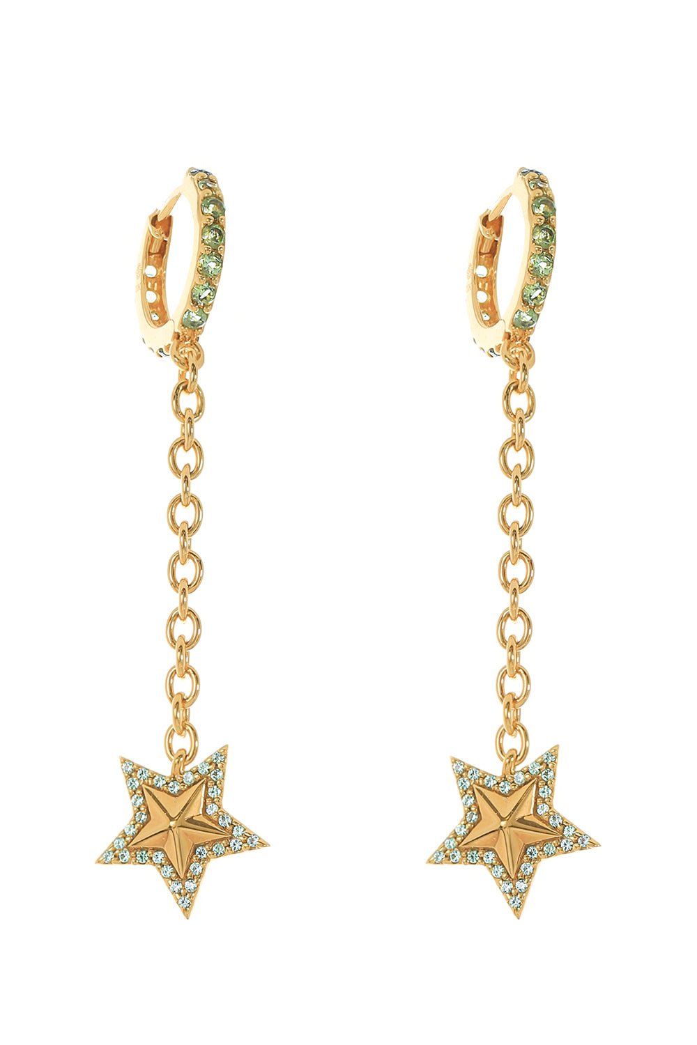 BUDDHA MAMA-Star Drop Earrings-YELLOW GOLD