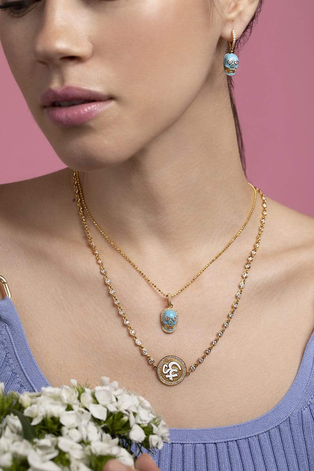 BUDDHA MAMA-16" Disco Ball Chain-YELLOW GOLD