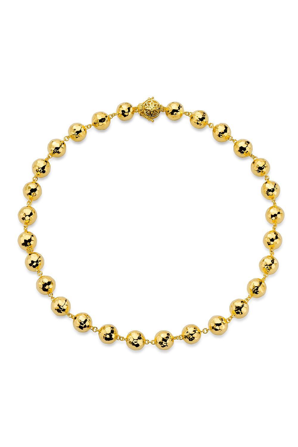 Hammered Ball Chain - 16in - 10mm-YELLOW GOLD-16-JEWELRYFINE JEWELNECKLACE O-BUDDHA MAMA