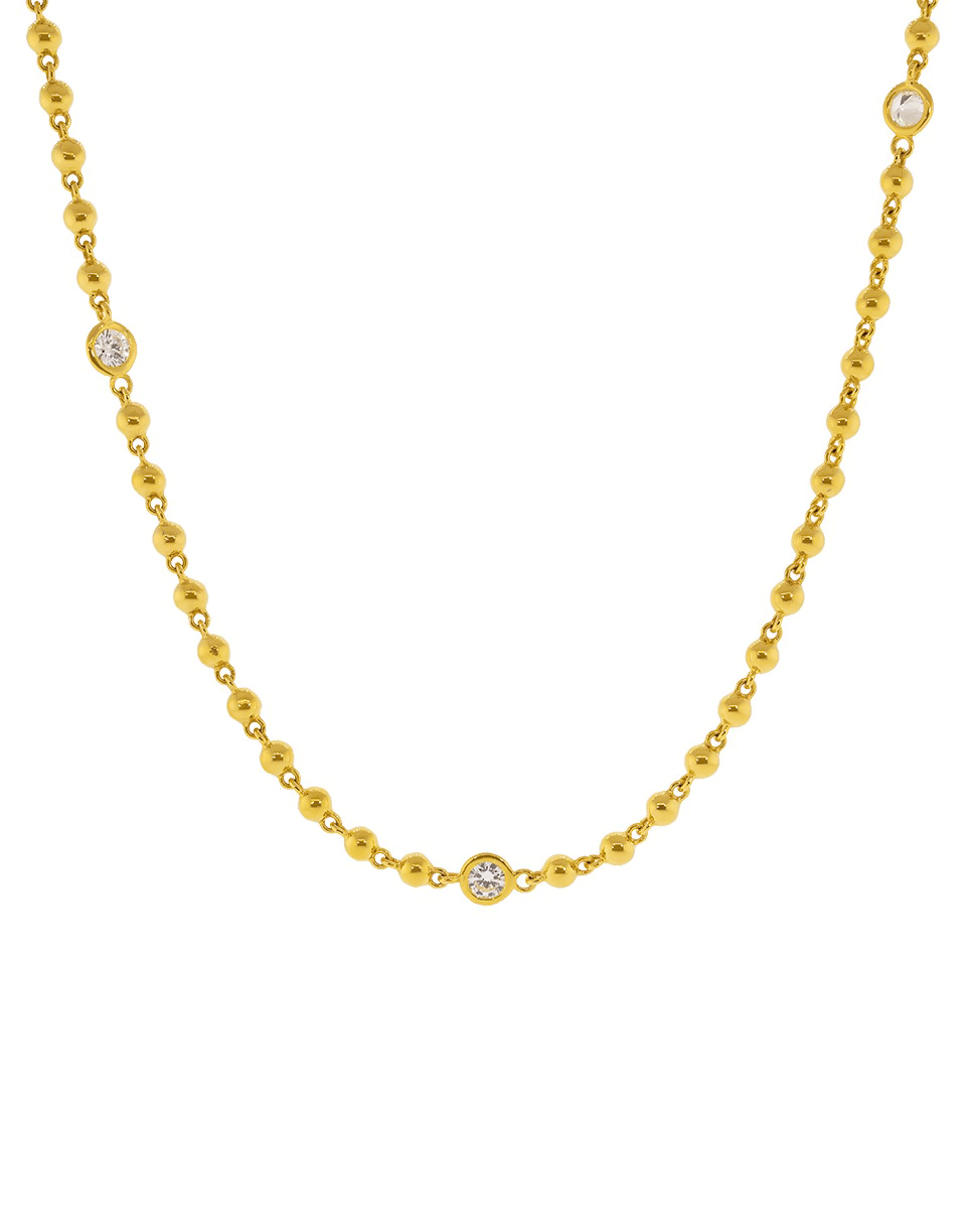 Ball Chain Diamond Necklace - 18in-YELLOW GOLD-18-JEWELRYFINE JEWELNECKLACE O-BUDDHA MAMA