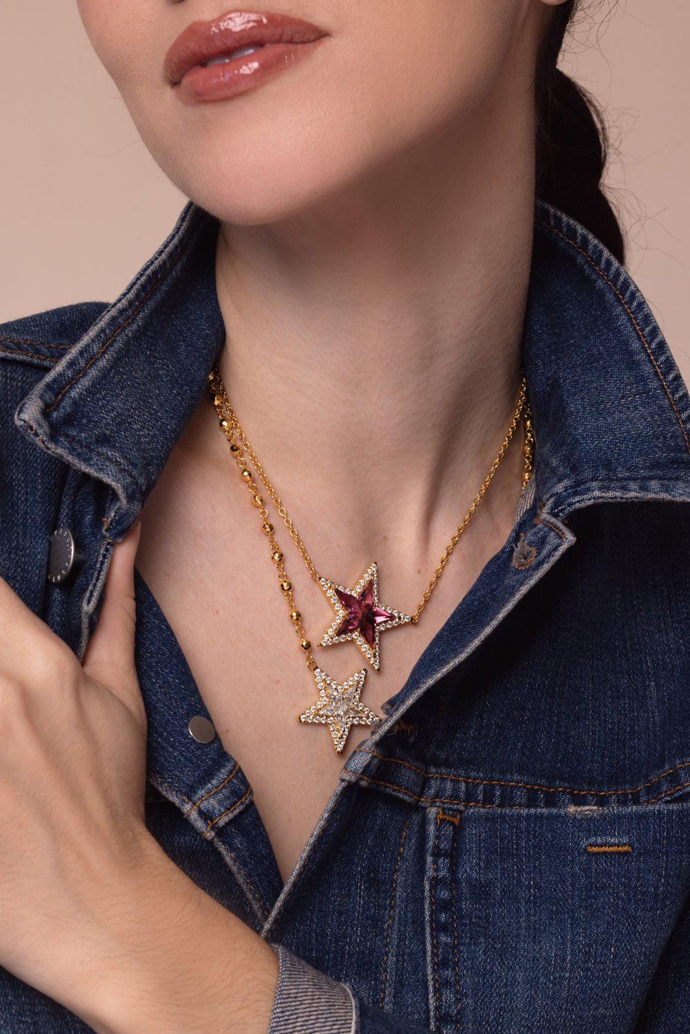 BUDDHA MAMA-Diamond Kite Star Necklace-YELLOW GOLD