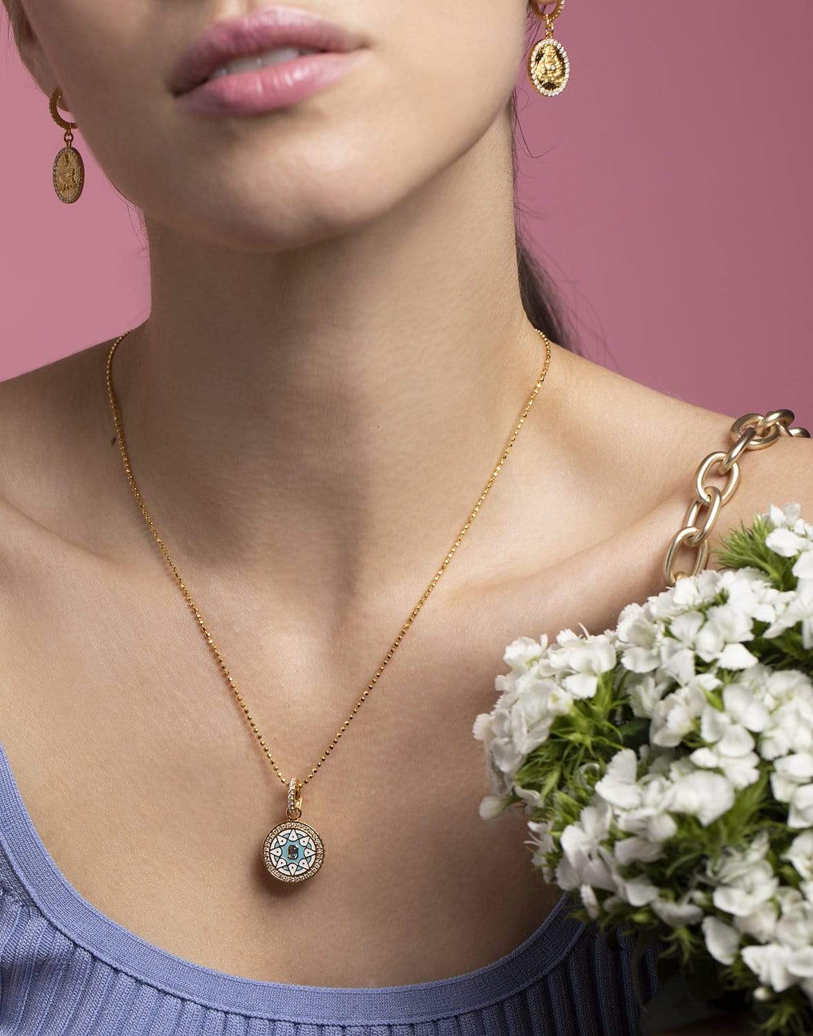 BUDDHA MAMA-20" Disco Ball Chain-YELLOW GOLD