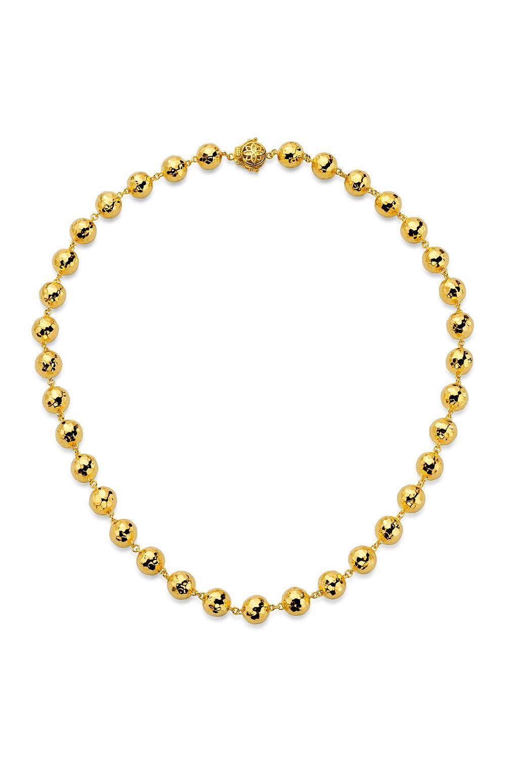 Hammered Ball Chain Necklace - 10mm - 20in-YELLOW GOLD-20-JEWELRYFINE JEWELNECKLACE O-BUDDHA MAMA