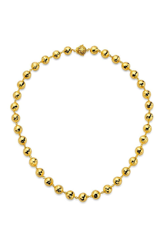 Hammered Ball Chain Necklace - 10mm - 20in-YELLOW GOLD-20-JEWELRYFINE JEWELNECKLACE O-BUDDHA MAMA