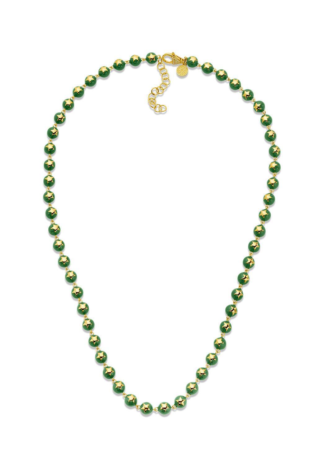Kelly Greenn Enamel Star Necklace-YELLOW GOLD-22-JEWELRYFINE JEWELNECKLACE O-BUDDHA MAMA