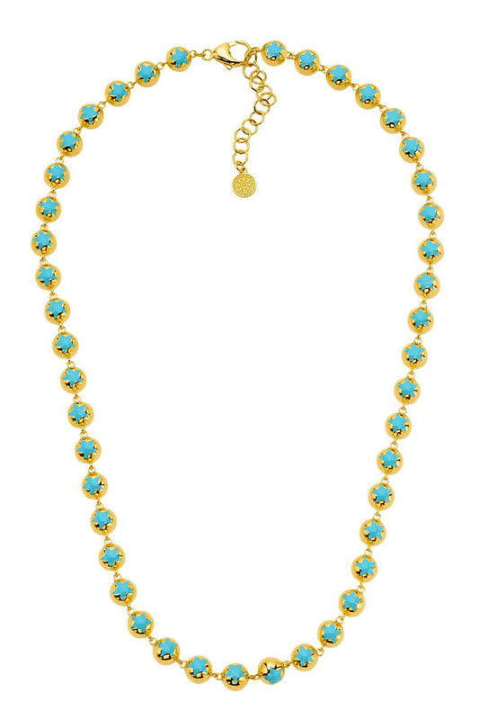 Sky Blue Reverse Star Necklace-YELLOW GOLD-22-JEWELRYFINE JEWELNECKLACE O-BUDDHA MAMA