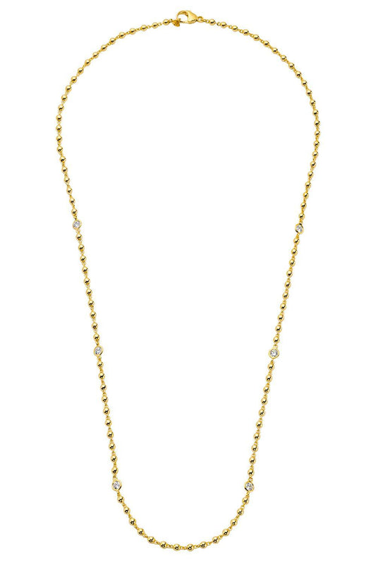 Diamond Ball Chain Necklace-YELLOW GOLD-30-JEWELRYFINE JEWELNECKLACE O-BUDDHA MAMA
